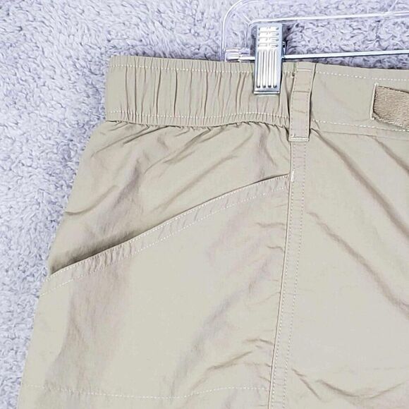 Eddie Bauer Cargo Shorts Mens Size XL Khaki Tan Stretch Nylon Belt Flat Front - Picture 4 of 10